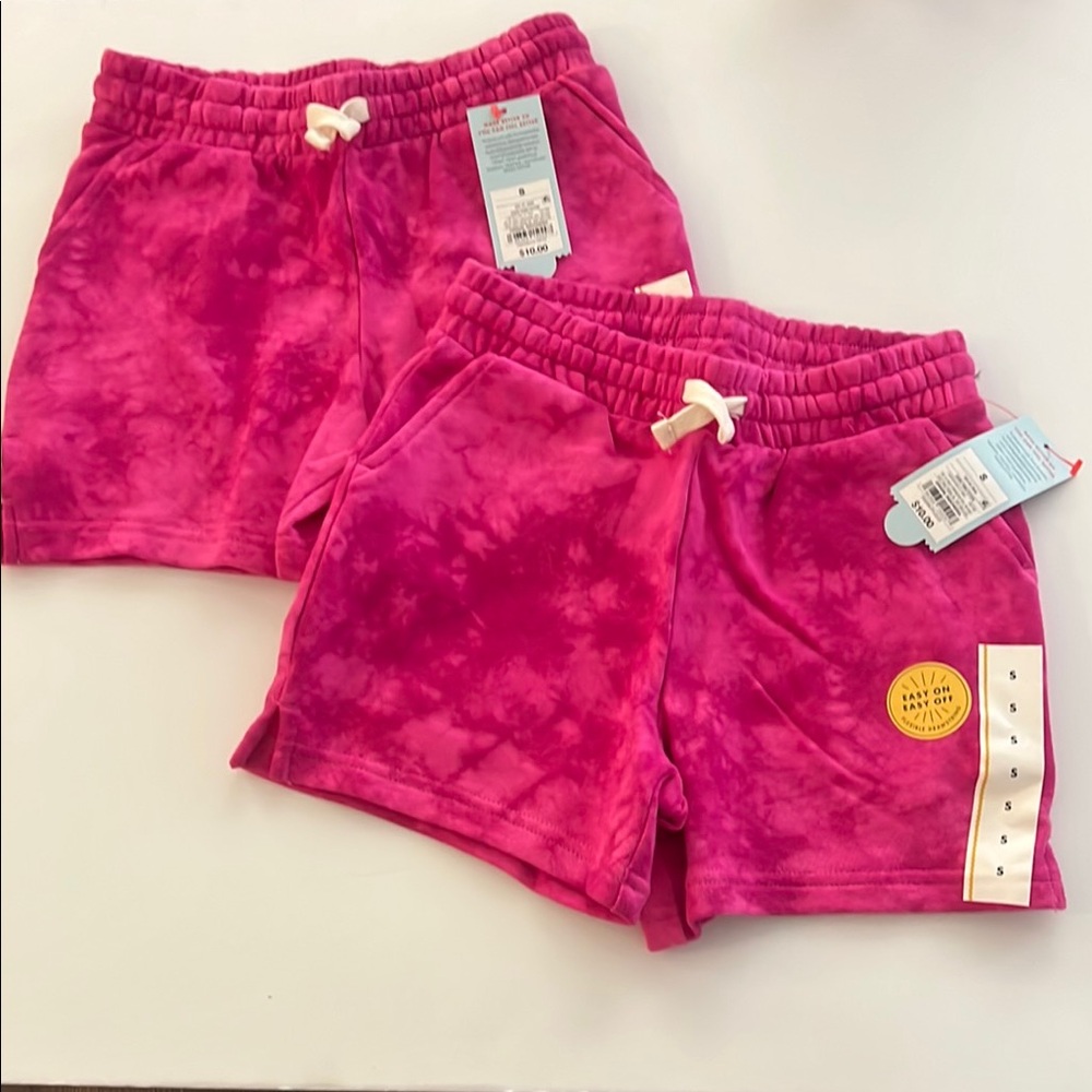 Cat & Jack Set of 4 Tie-Dye Pink Kids Shorts